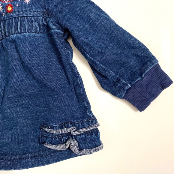 Flower Denim Zipper Jacket - Picture 2 of 4